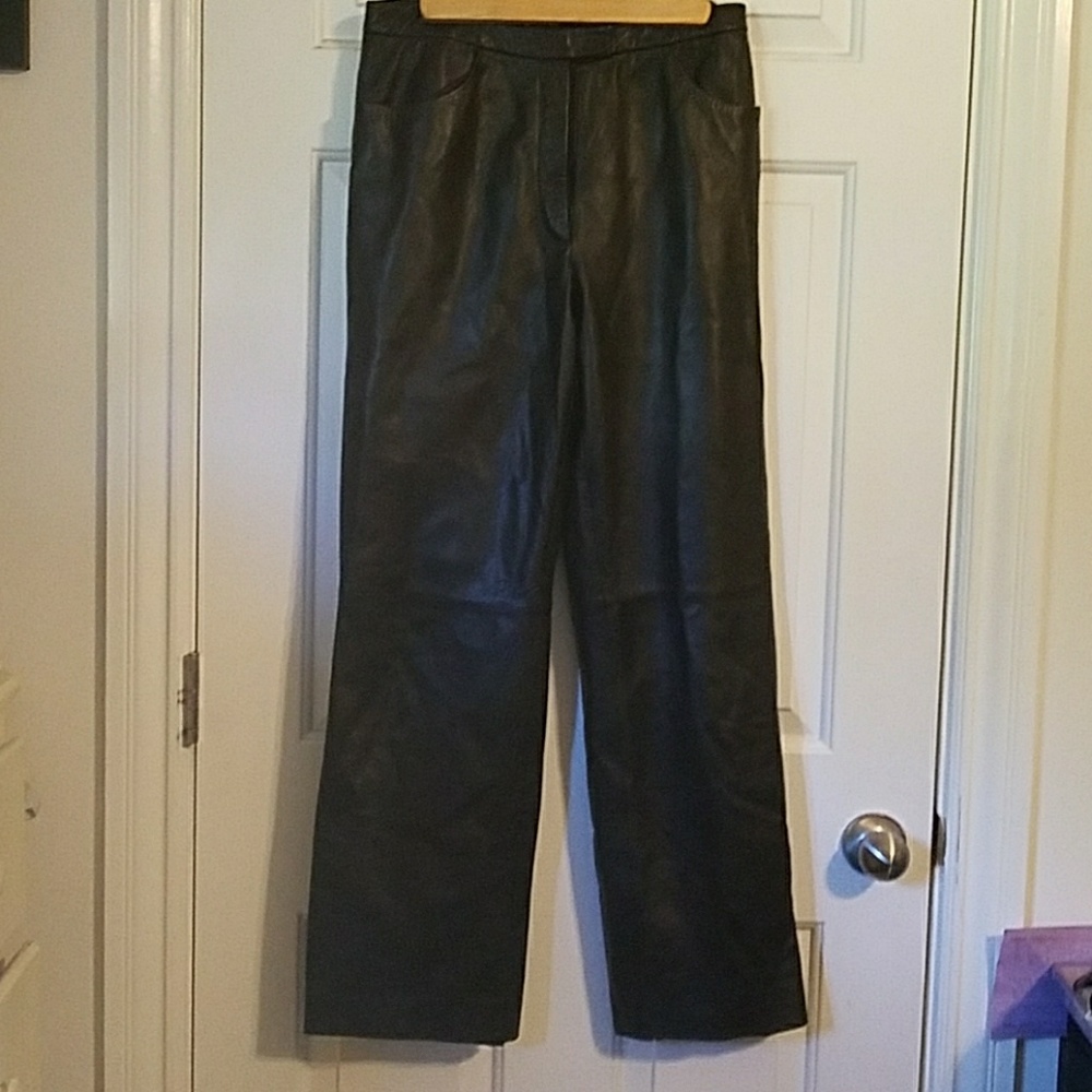 Genuine Black Leather Pants