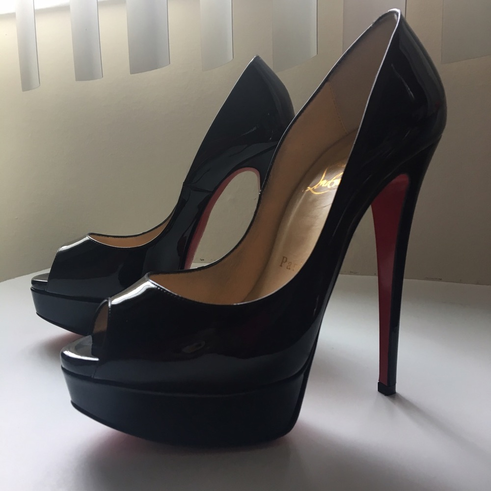Christian Louboutin Patent Lady Peep 150