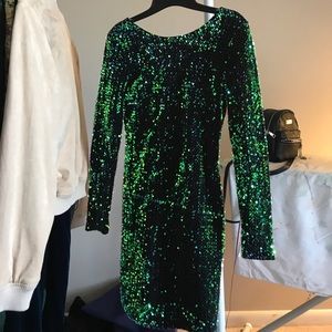 Gabby Dress in Iridescent Green