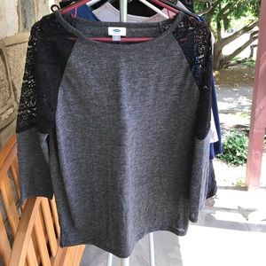 Grey and black lace tunic