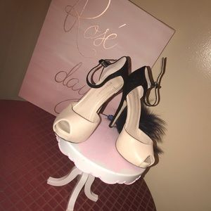 BCBG heels black and blush