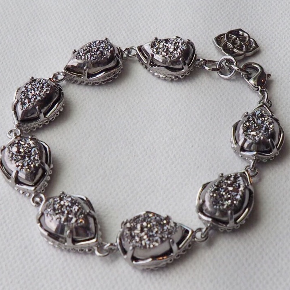 RARE Kendra Scott Brynn Bracelet Silver Plat Drusy