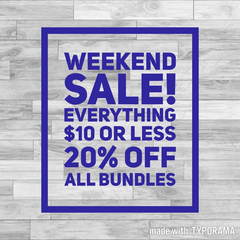 This weekend only!