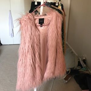 Pink faux fur vest