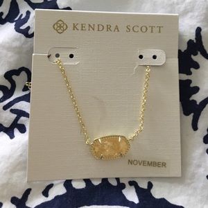 NWT Gold Chain yellow stone Pendant Kendra Scott
