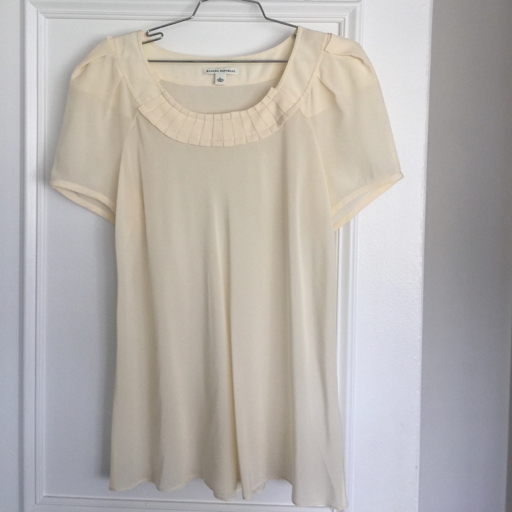 A Banana Republic Ivory Silk Blouse