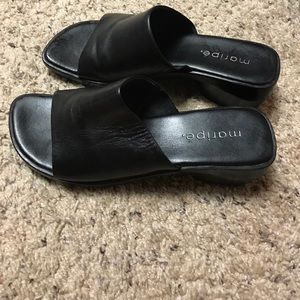 Black slide ons