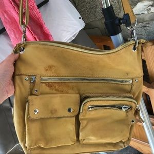 Yellow leather fossil purse