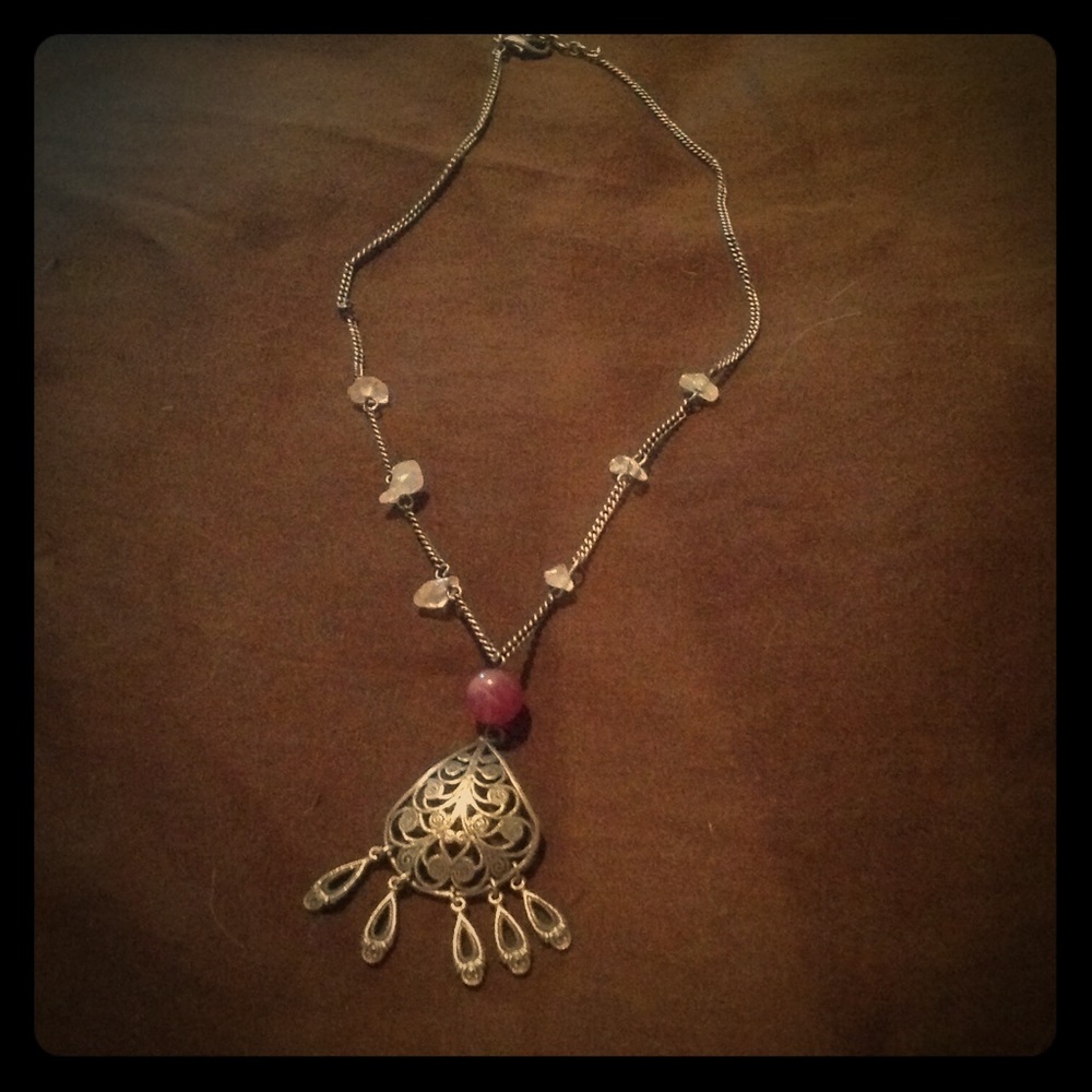 Purple bead accented cute necklace!