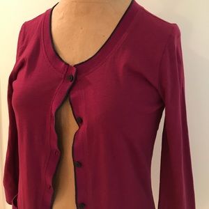 THEORY plum cardigan button-down sweater
