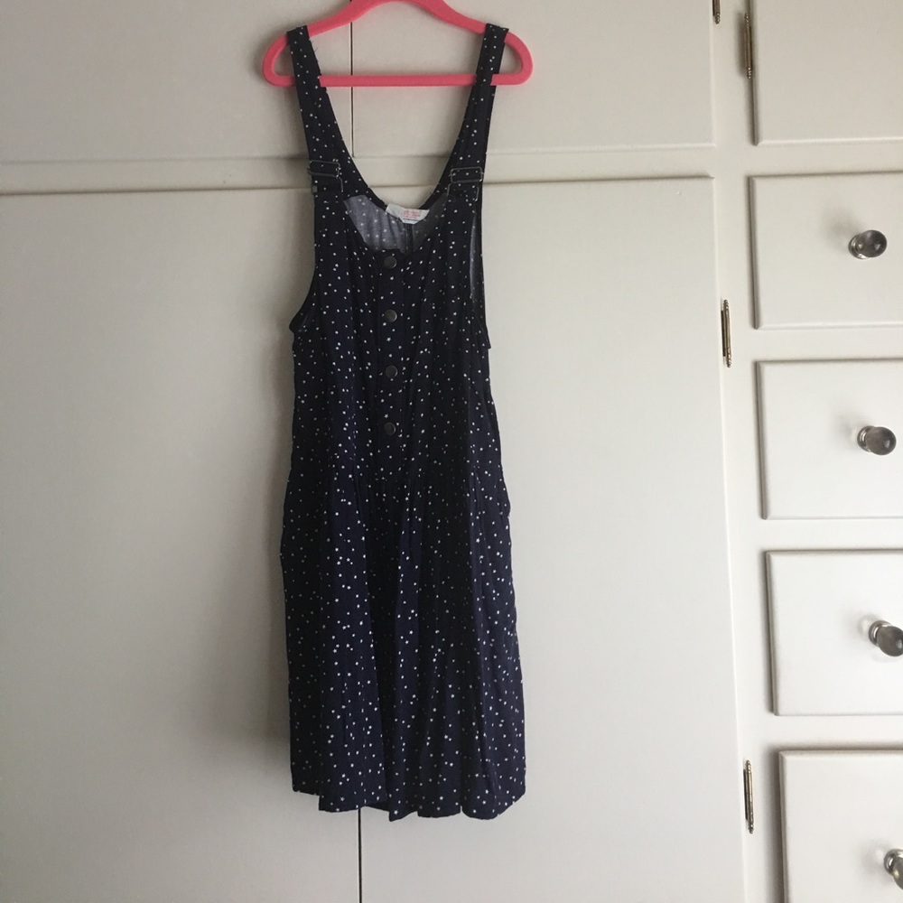 Blue button dress with white stars