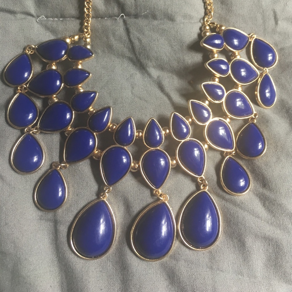 Cobalt Gold Statement Necklace