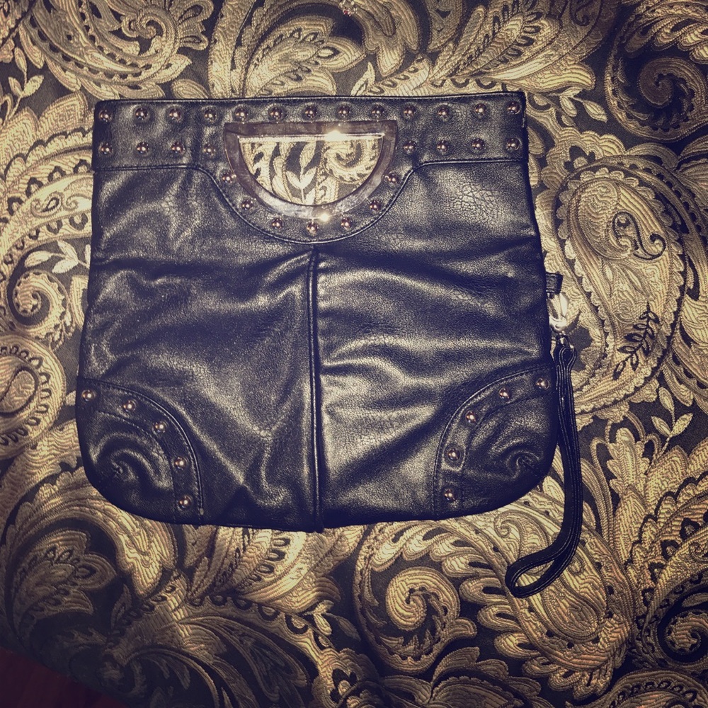 Black studded clutch - Picture 1 of 4