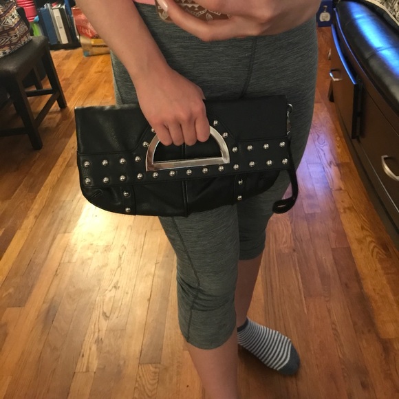 Black studded clutch - Picture 2 of 4