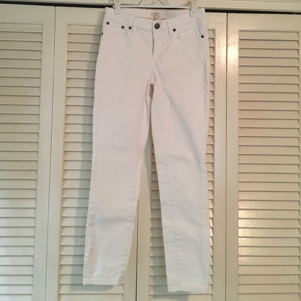 J. Crew White Ankle Skinny Jeans