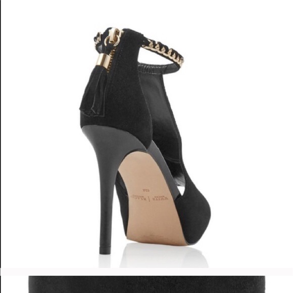 Black Suede Shootie Heels - Picture 2 of 3