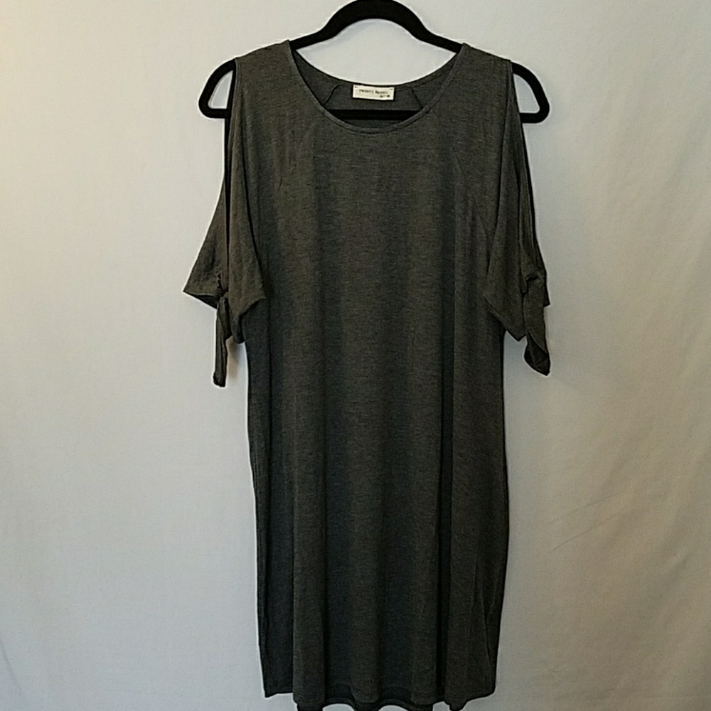 NWOT Charcoal Cold Shoulder Dress