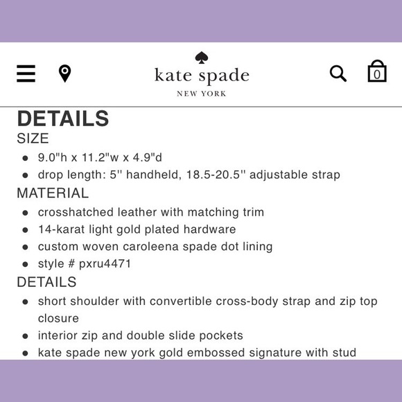 ❌SOLD❌ Kate Spade Cedar Street Maise in Thistle - Picture 8 of 8