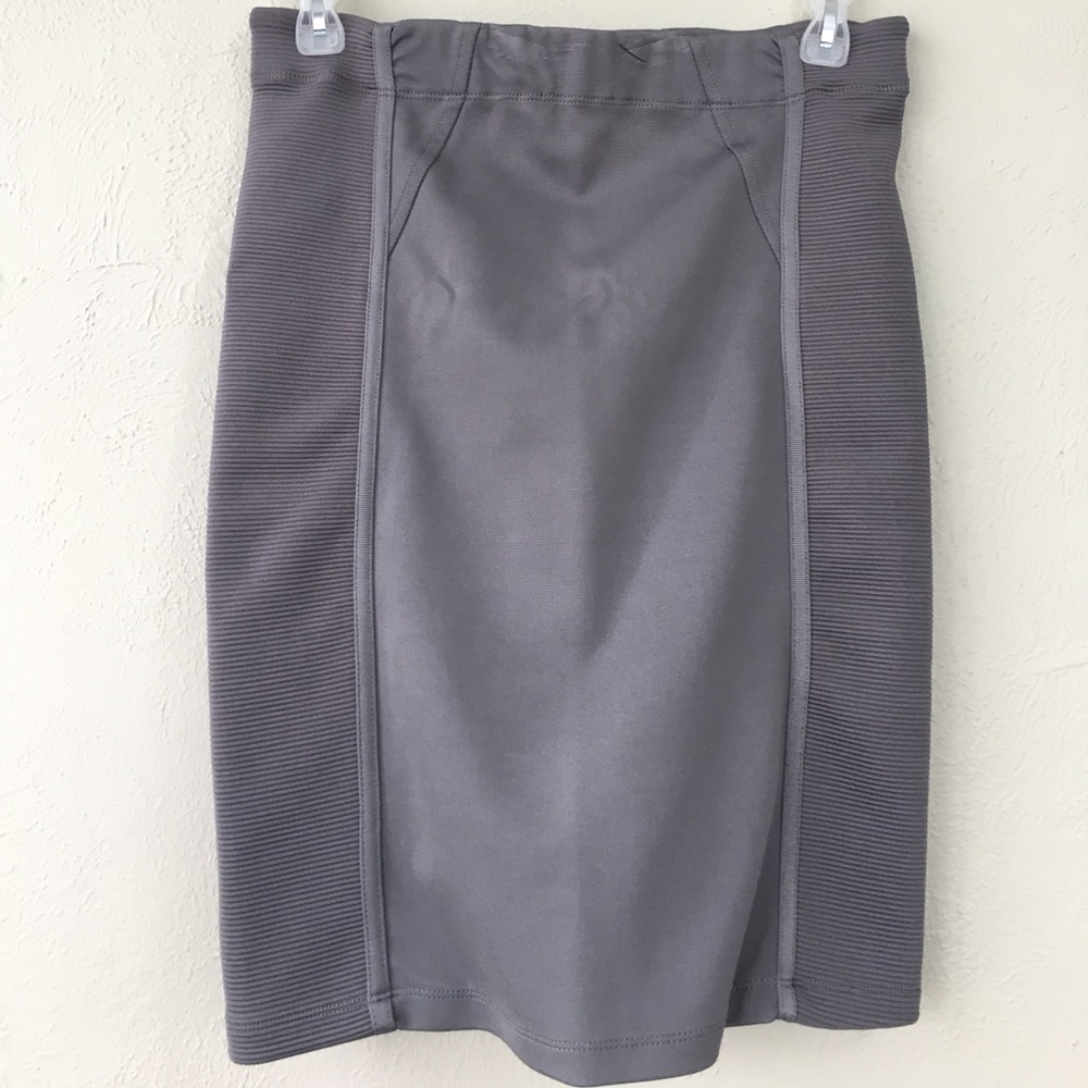 BCBG Gray high-waisted pencil skirt