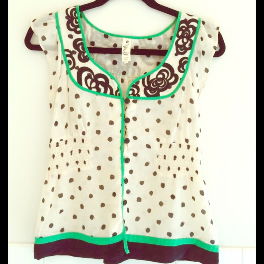 Anthropologie polka dot shirt