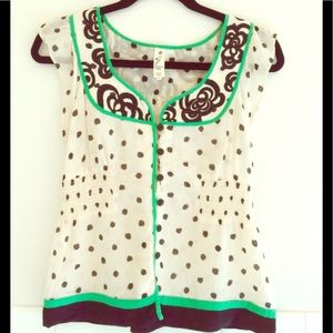 Anthropologie polka dot shirt