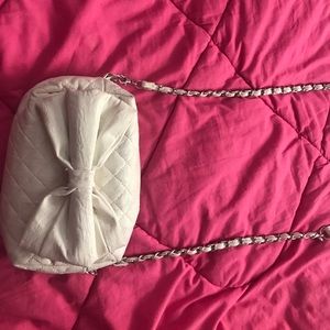 Beige and silver crossbody