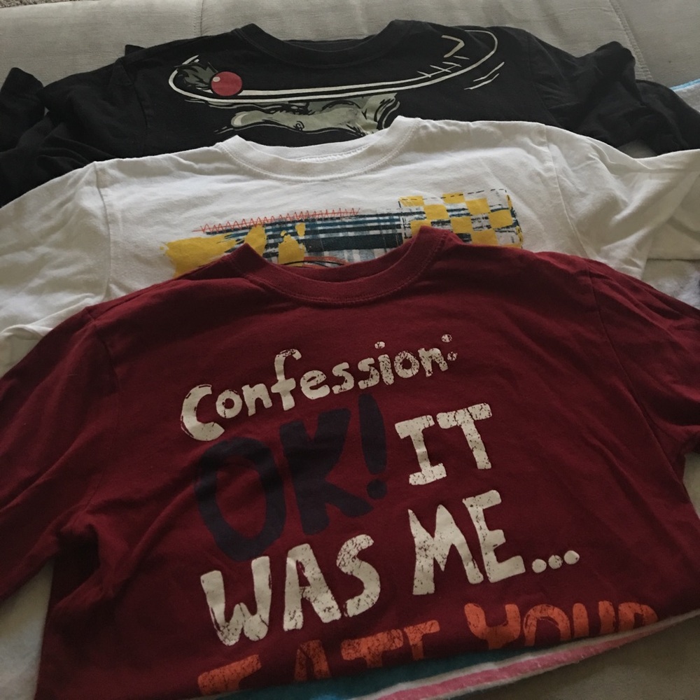 Lot of 3 boy long sleeve tee size 7/8