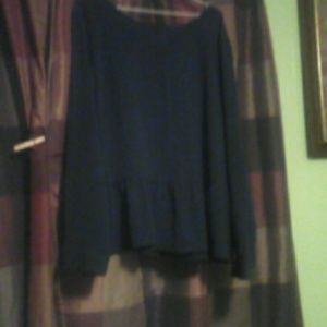 Long sleeve peplum green shirt