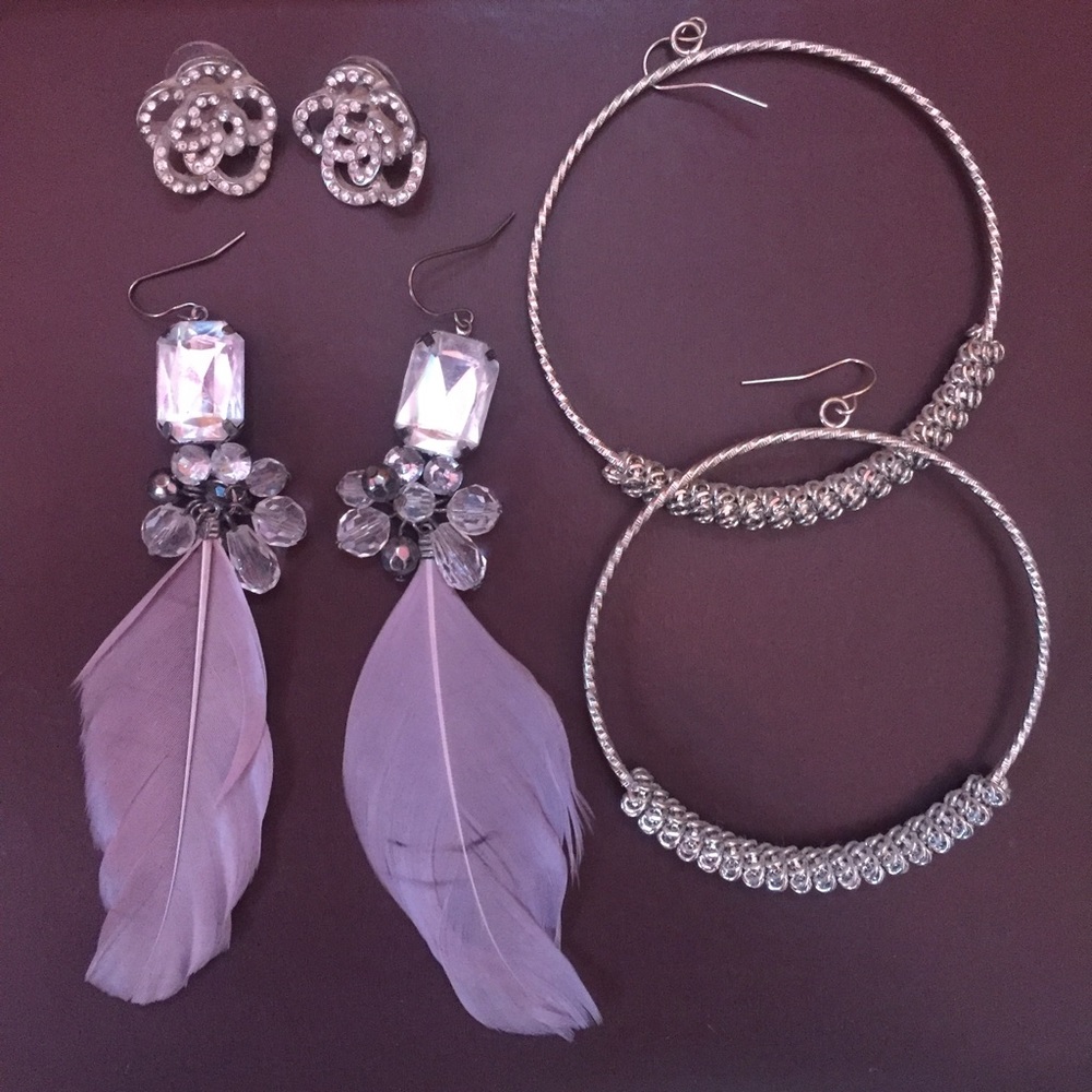 3 pairs of earrings from Charming Charlie