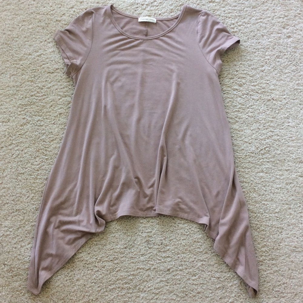 ❤️1 SMALL❤️Taupe Color Short Sleeve Tunic Top - Picture 6 of 6