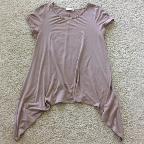 ❤️1 SMALL❤️Taupe Color Short Sleeve Tunic Top - Picture 6 of 6