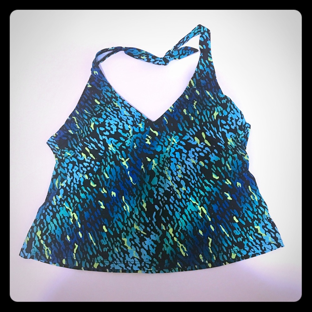 Speckled Blue Leopard Tankini Swim top -[SW-11]