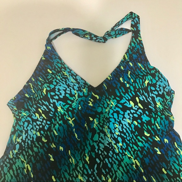 Speckled Blue Leopard Tankini Swim top -[SW-11] - Picture 3 of 4