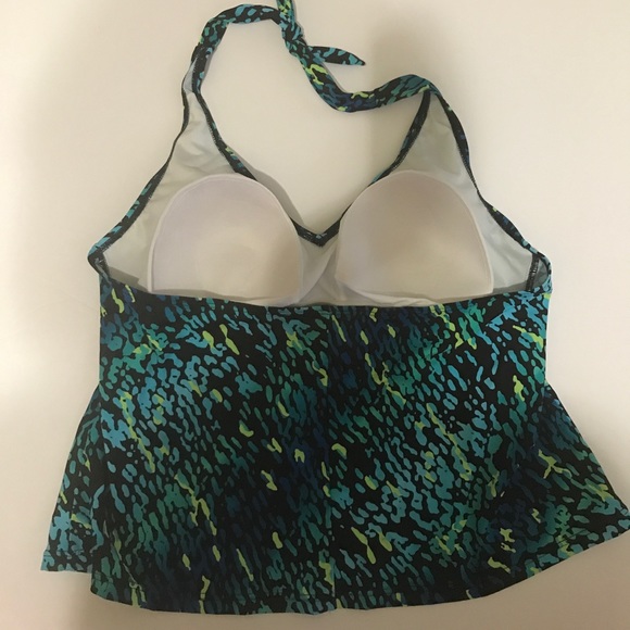 Speckled Blue Leopard Tankini Swim top -[SW-11] - Picture 4 of 4