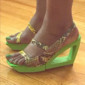 FENDI snakeskin Wedge sandals