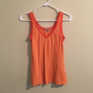 Two toned orange v neck tank top, James Perse sz 2