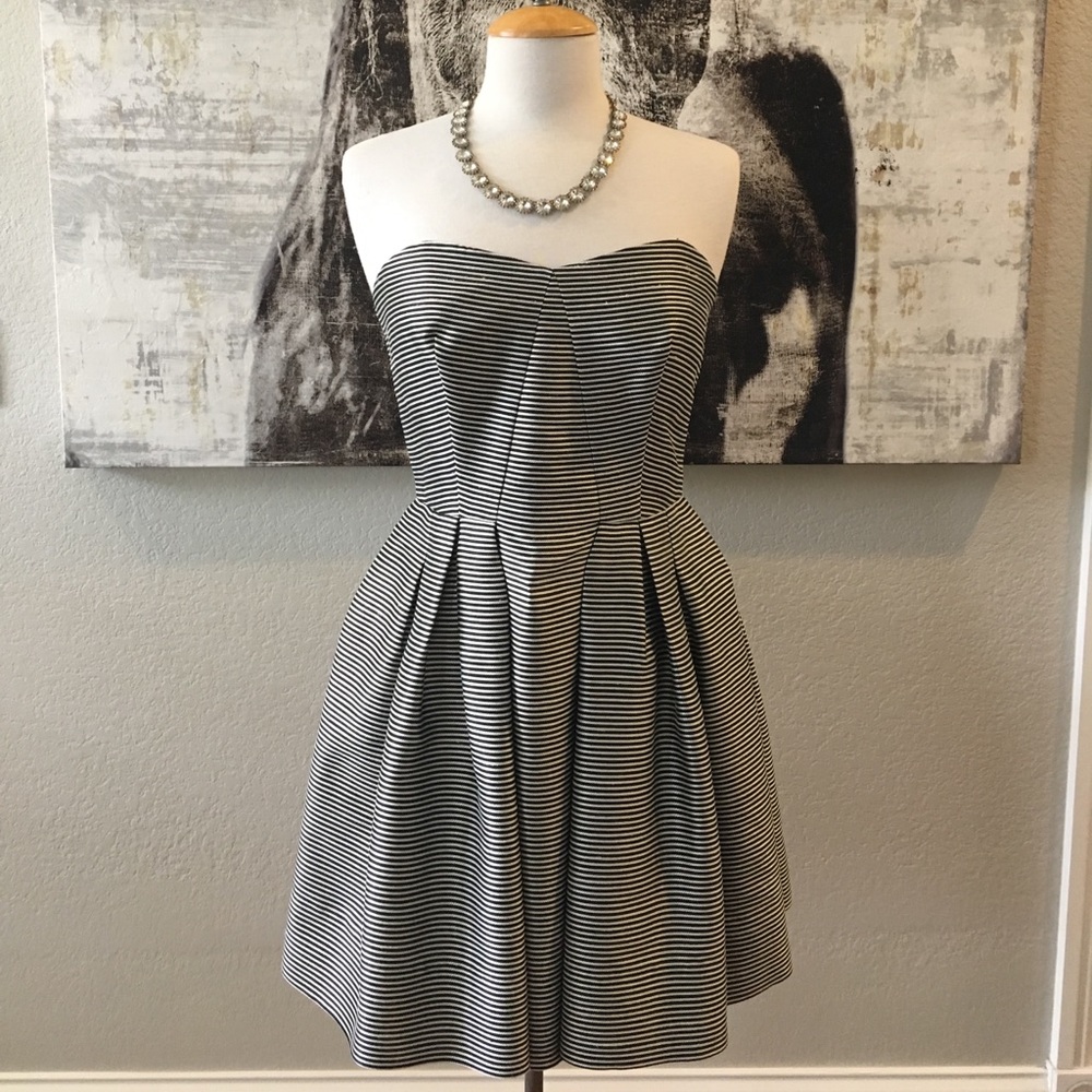 Jill Stuart black and white striped dress