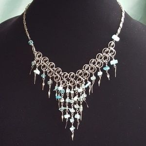 📛FLASH SALE📛Gemstone silver layered choker