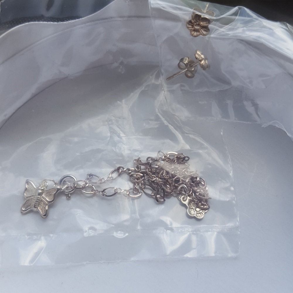 Sterling silver bracelet include with earrings