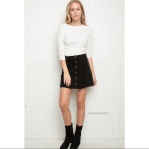 Brandy Melville Black Corduroy Skirt