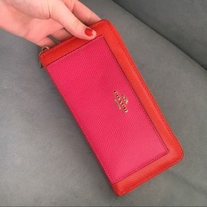 Red and pink coach wallet