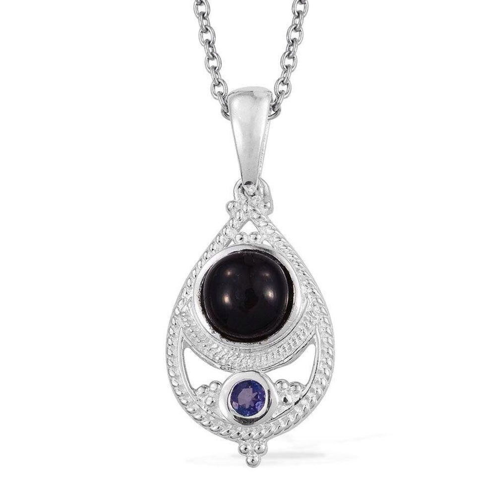 Black Star & Tanzanite SS Pendant (TGW 1.650 cts)