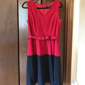 Black and Red Midi Dress