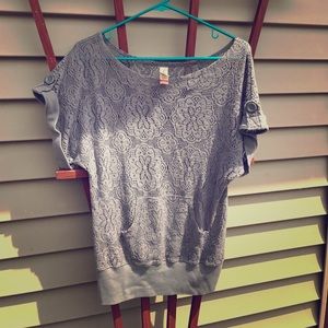 Grey Lace No Boundaries T-Shirt
