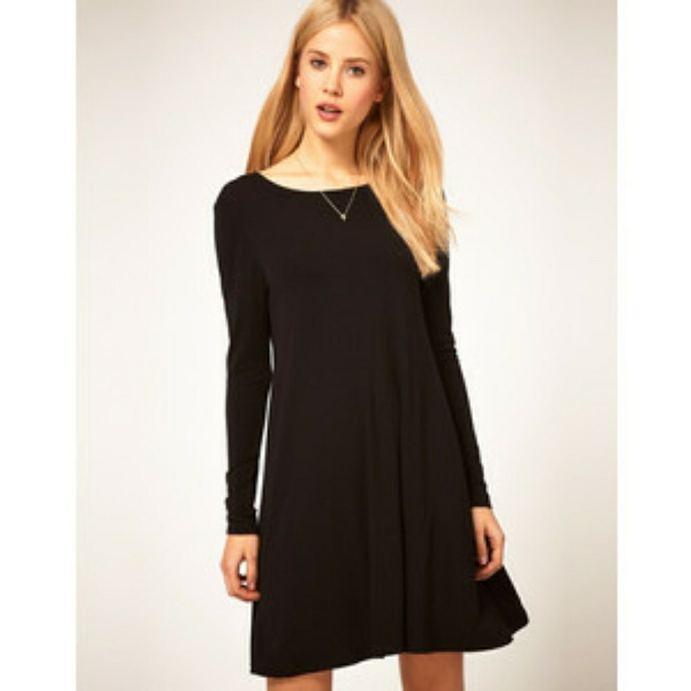 Asos Long sleeve black dress