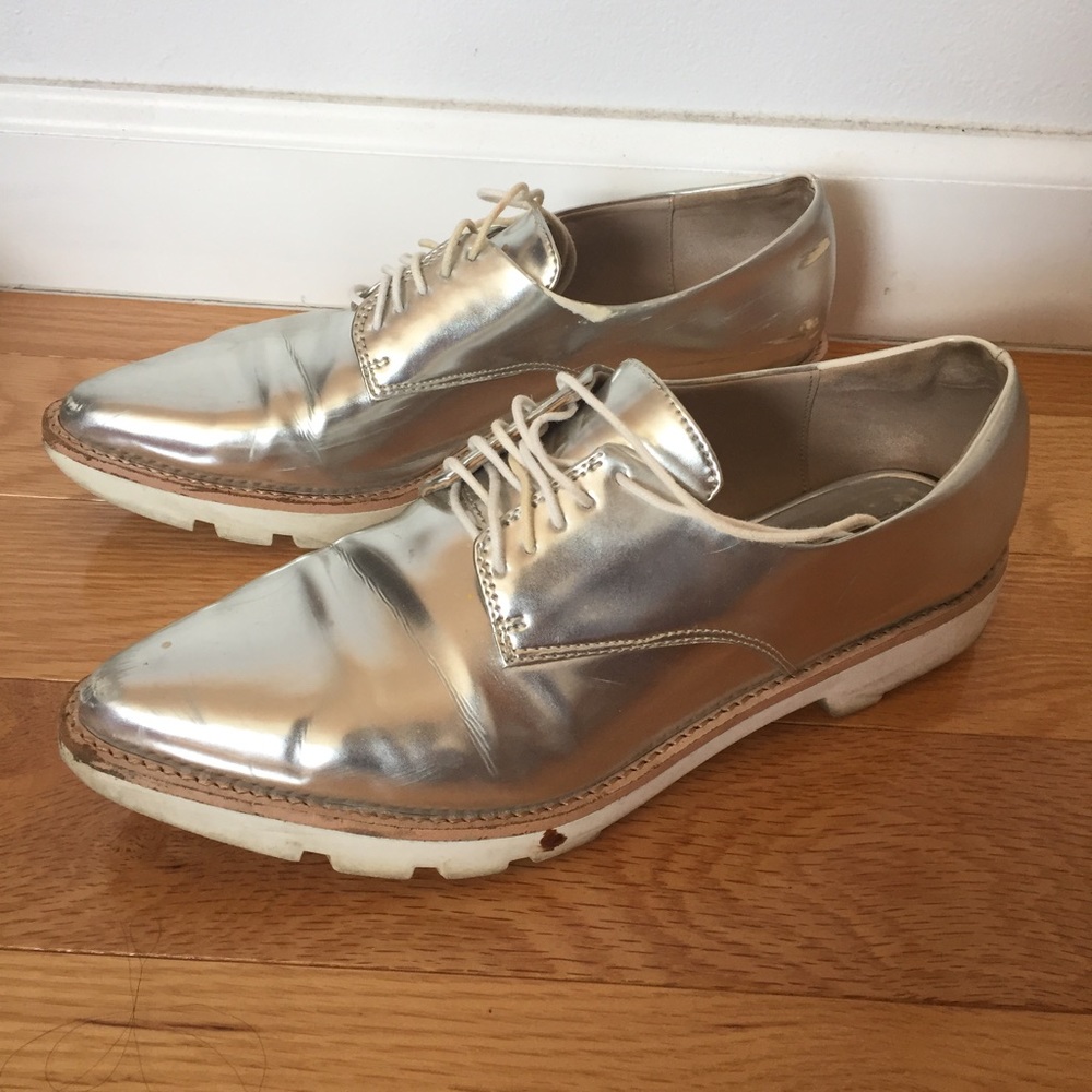 Zara silver oxfords