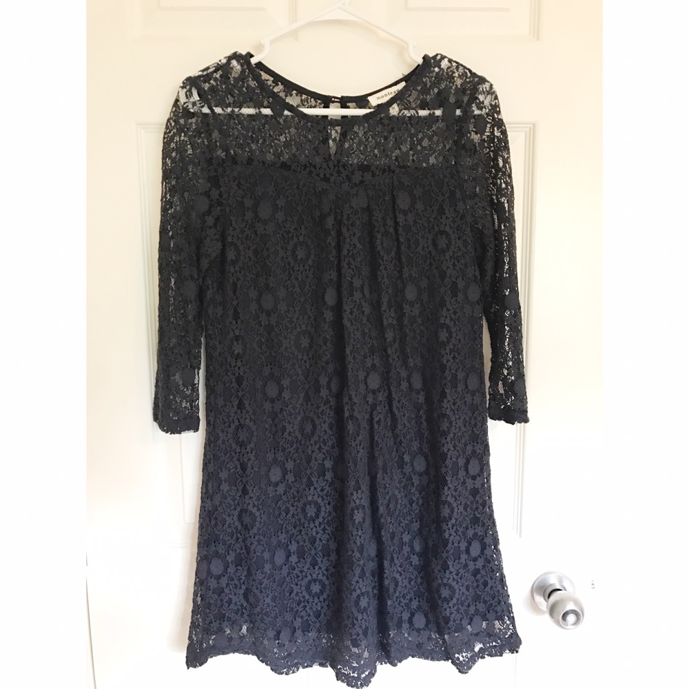 Navy Blue Lace Shift Dress