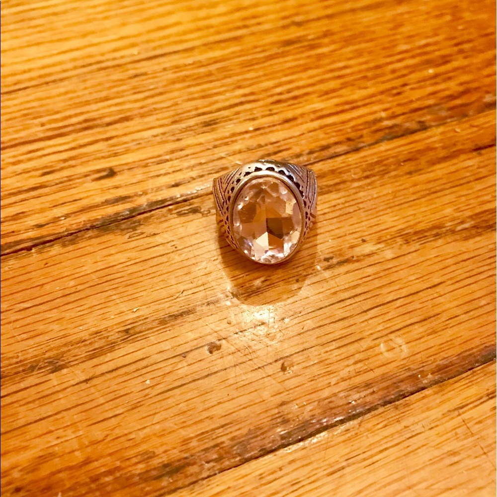 Silver Ring With Light Pink Stone