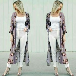 Lucy Flower Long Kimono M