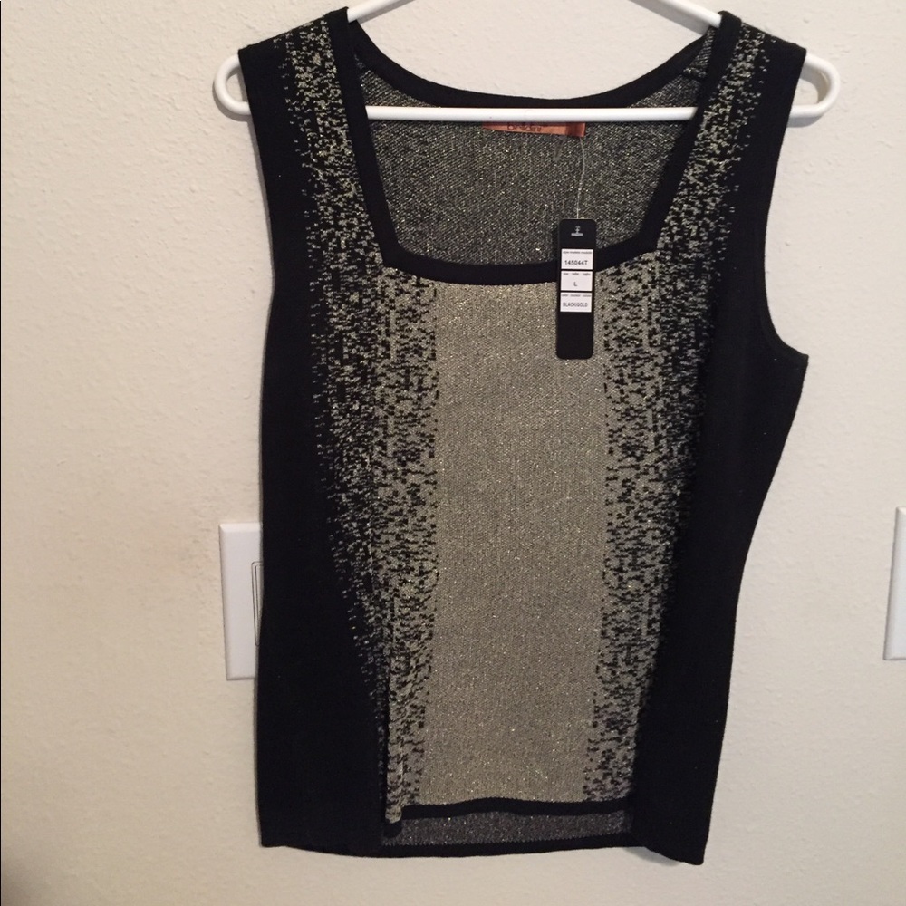Black and gold sleeveless top